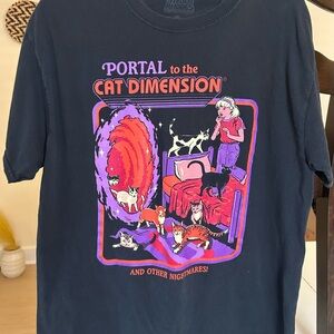 STEVEN RHODES- Portal to the Cat Dimension T-Shirt - Black